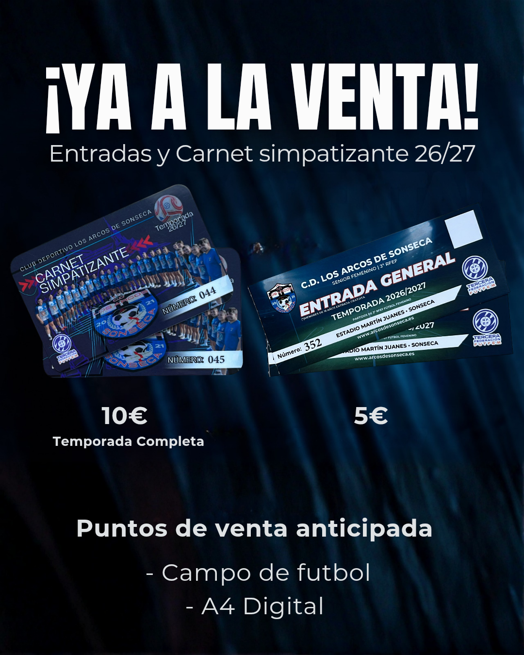 ¡YA ESTÁN AQUÍ! 🎟️🔥 ENTRADAS Y CARNETS DISPONIBLES ​