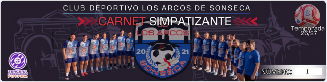imagen carnet de simpatizante - club deportivo los arcos