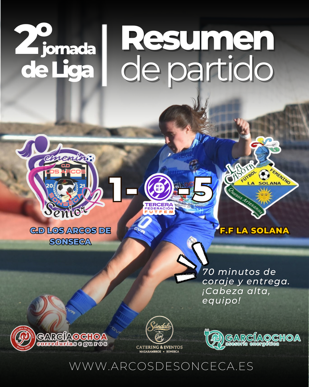 El Senior Femenino compite con orgullo durante 70 minutos ante un efectivo F.F. La Solana
