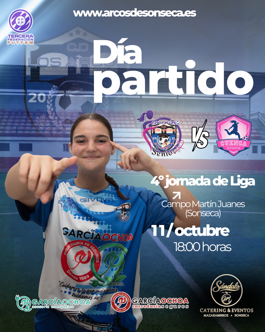 EL C.D. LOS ARCOS DE SONSECA SENIOR FEMENINO BUSCA HACERSE FUERTE EN EL MARTÍN JUANES ANTE EL C.D. CUENCA DEPORTIVA
